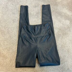 Aritzia Wilfred Free grey Slate blue Daria faux leather high rise leggings Sz S